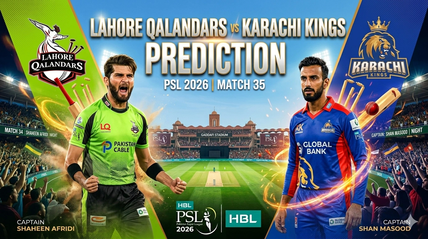 Lahore Qalandars vs Karachi Kings Prediction