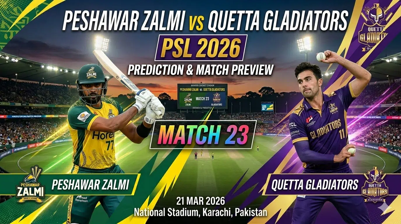 Peshawar Zalmi vs Quetta Gladiators Prediction