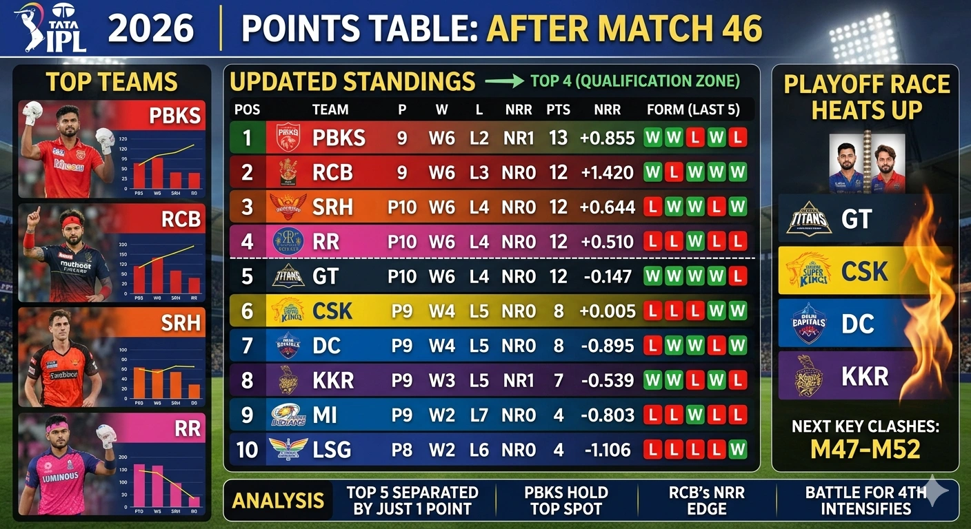 IPL 2026 Points Table